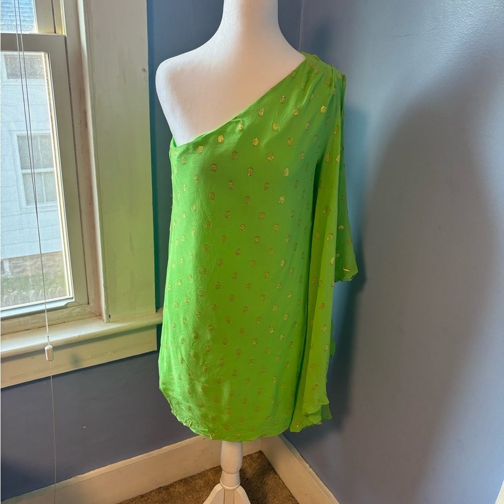 Lilly Pulitzer Green Dress with Gold Accents - Picture 2 of 6